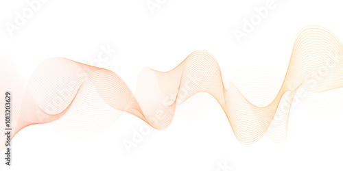 Abstract orange wavy lines Digital frequency track equalizer background. Curved wave smooth stripe seamless pattern. Wave lines created using blend tool. graphic design template banner business wave.