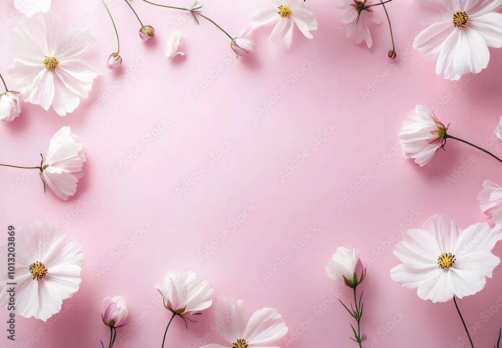 Obraz premium white flowers frame