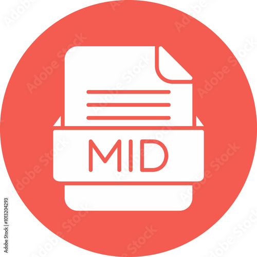 MID File Format Vector Icon Design