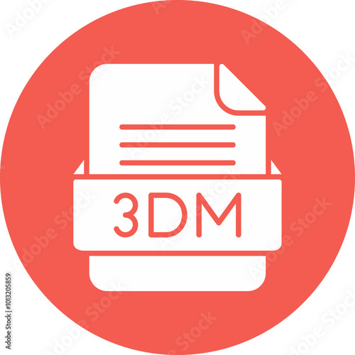 3DM File Format Vector Icon Design