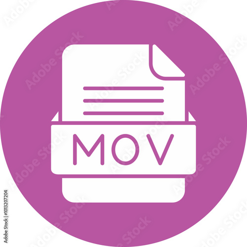 MOV File Format Vector Icon Design