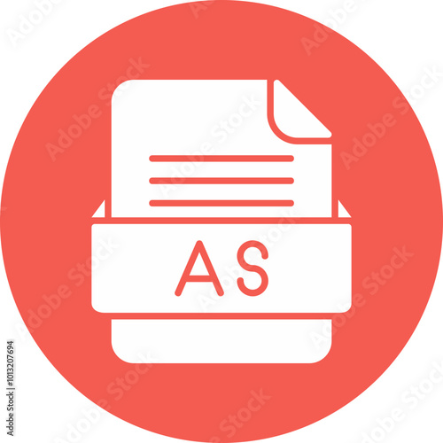 AS File Format Vector Icon Design