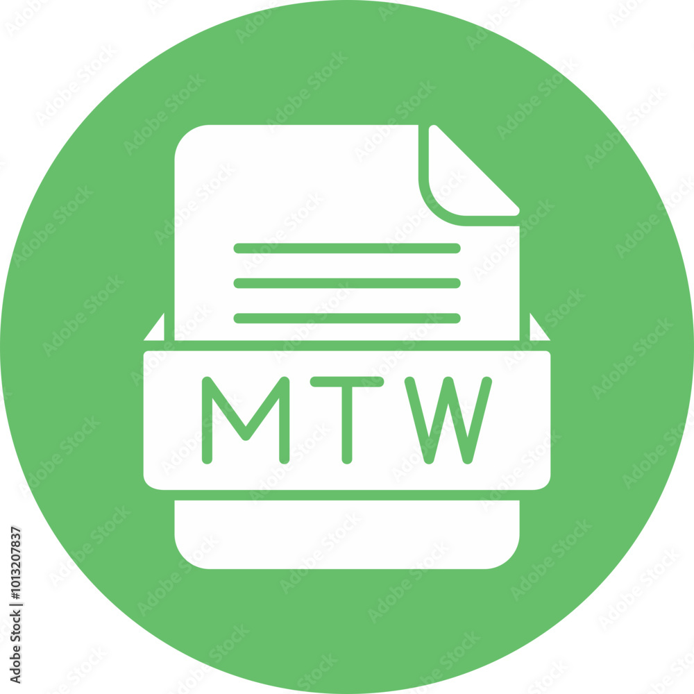 MTW File Format Vector Icon Design MTW File Format Vector Icon Design
