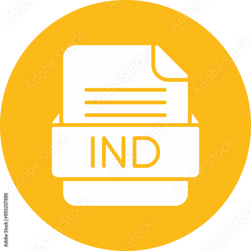 IND File Format Vector Icon Design