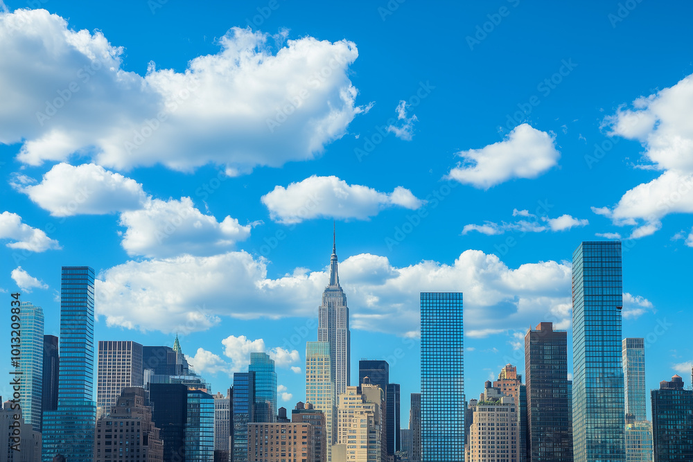 Skyscrapers Under Blue Sky and White Clouds Skyscrapers Under Blue Sky and White Clouds