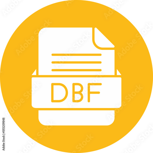 DBF File Format Vector Icon Design