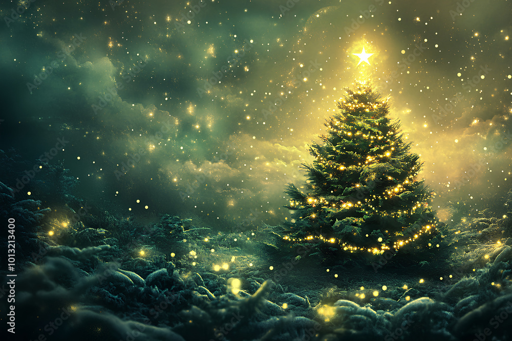 Christmas card with Magic Tree Christmas card with Magic Tree
