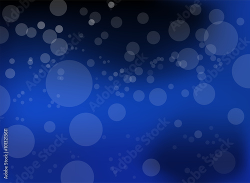 Low opacity soft bubbles design on blue and black gradient background