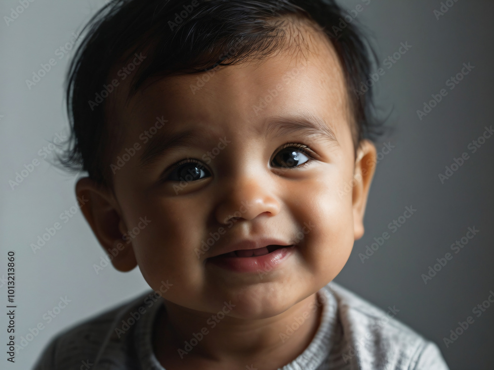 A baby radiating untainted joy and wonder. A baby radiating untainted joy and wonder.