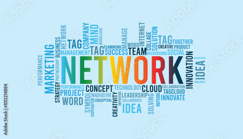 Network cloud word template. Business concept vector background defarance keyword colurful design.
