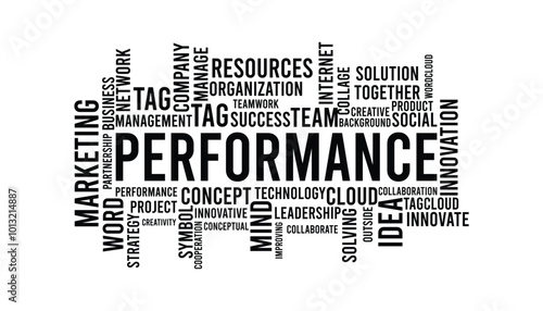 Performance word cloud template. Business concept vector background defarance keyword collurful design.