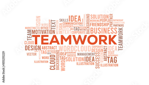Teamwork word cloud template. Business concept vector background defarance keword collurful design.