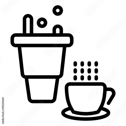 Cup icon, line icon style