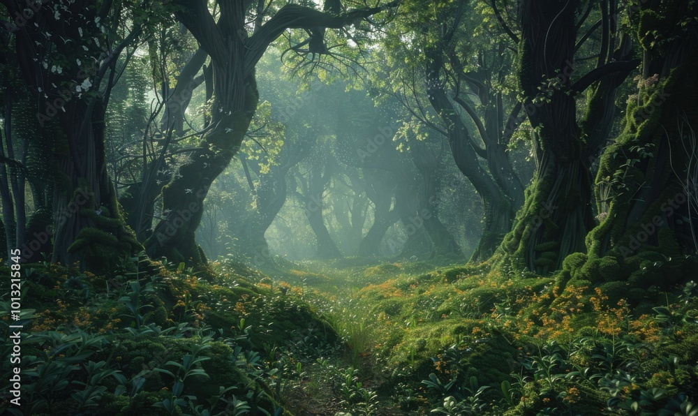 Verdant woodlands where elves commune with spirits, 4K hyperrealistic photo Verdant woodlands where elves commune with spirits, 4K hyperrealistic photo
