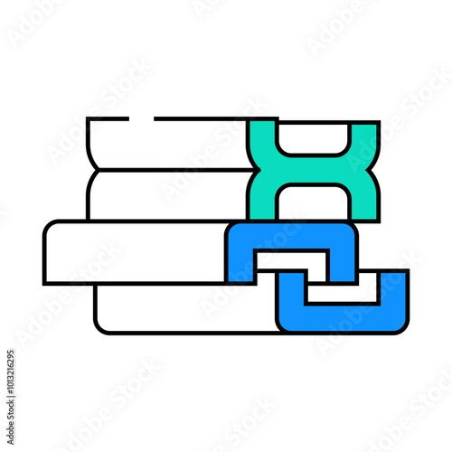 support structures, beams and channels building material line icon vector. support structures, beams and channels building material sign. isolated symbol illustration