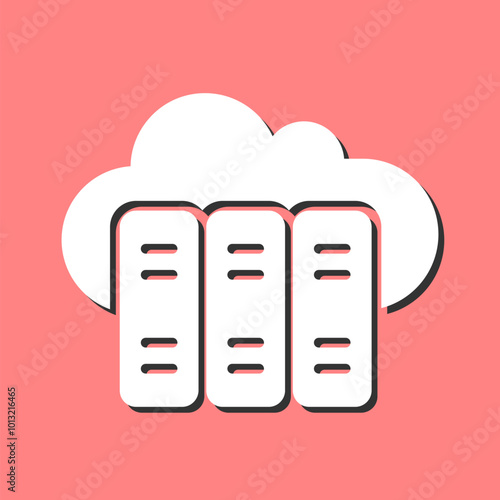 Cloud Library Vector Icon