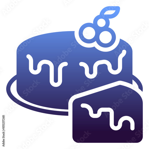 Cake icon, gradient icon style