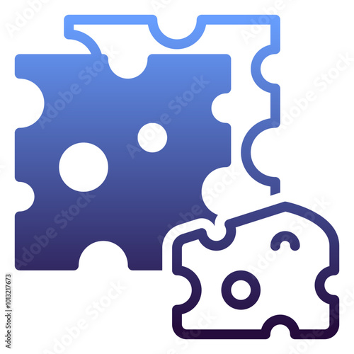Cheese icon, gradient icon style