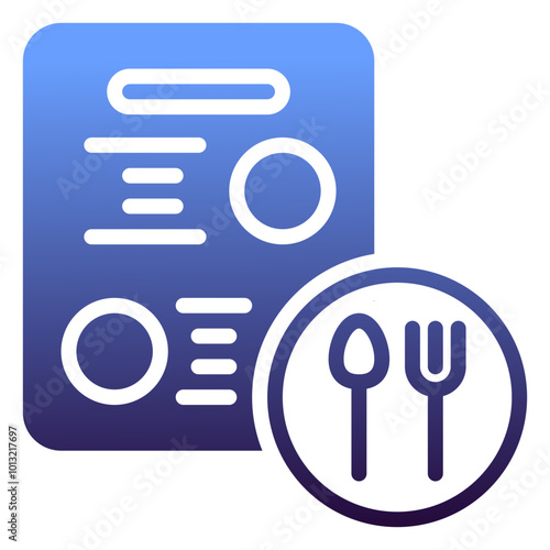 Cuisine icon, gradient icon style