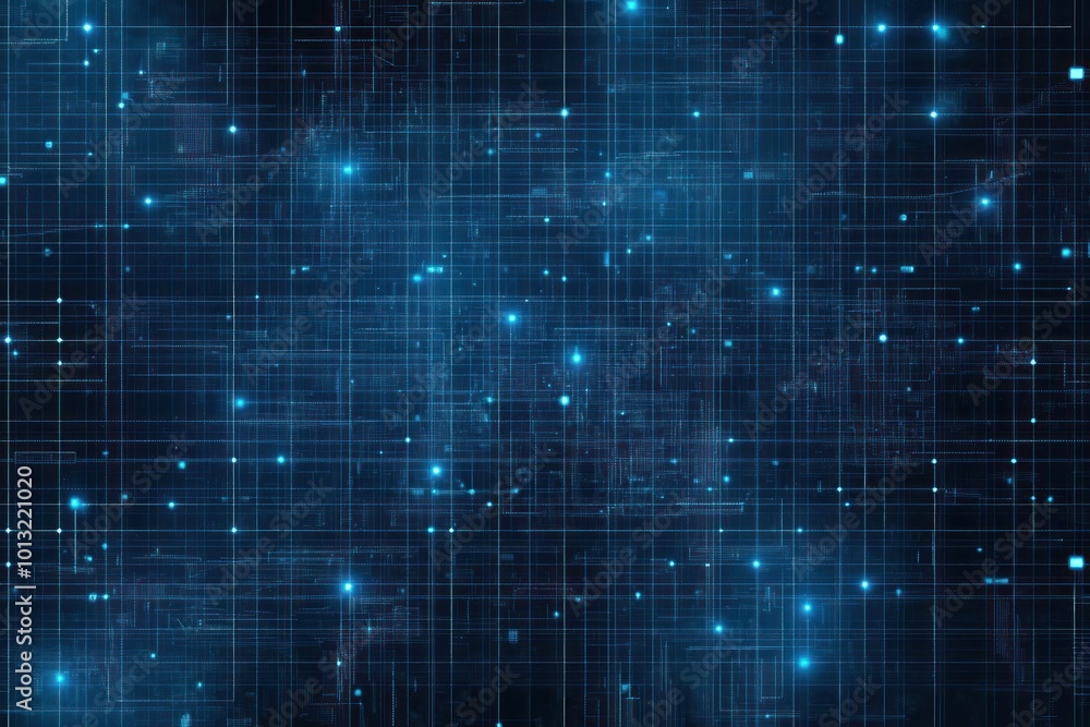 Abstract Digital Network with Glowing Blue Lines and Nodes. Abstract Digital Network with Glowing Blue Lines and Nodes.