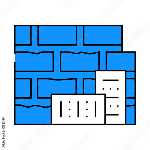 brick building material line icon vector. brick building material sign. isolated symbol illustration