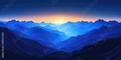 Mountain Range Sunset View