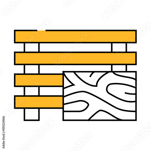 treated wood building material line icon vector. treated wood building material sign. isolated symbol illustration