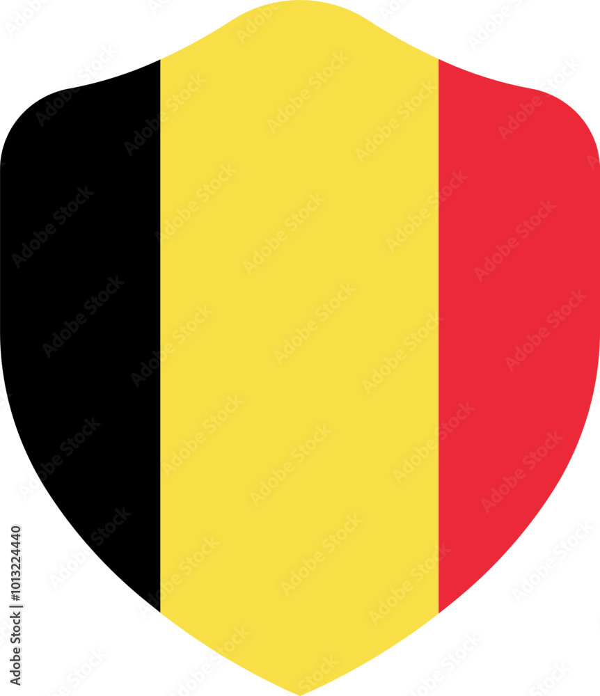 Belgium Flag on Shield Shape Belgium Flag on Shield Shape