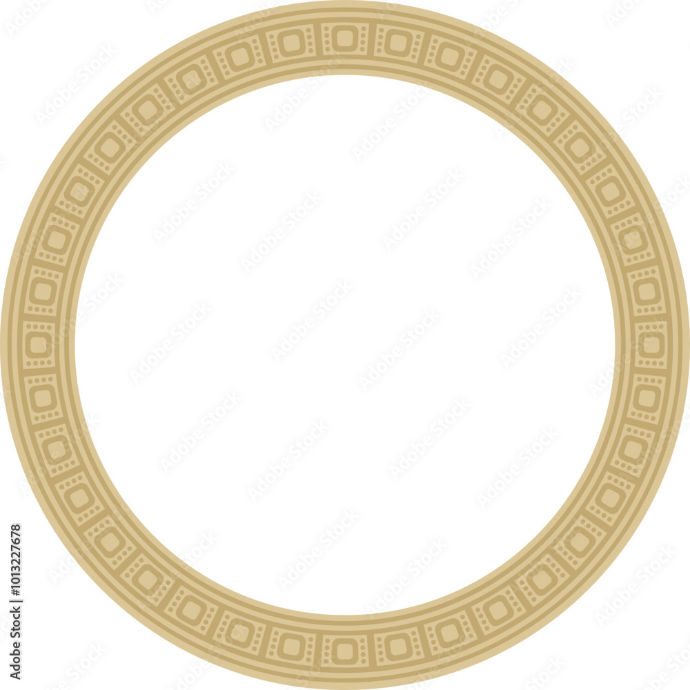 Vector golden round Egyptian ornament. Circle, frame, ring of ancient Egypt.Pattern of lotus flowers and sun Vector golden round Egyptian ornament. Circle, frame, ring of ancient Egypt.Pattern of lotus flowers and sun