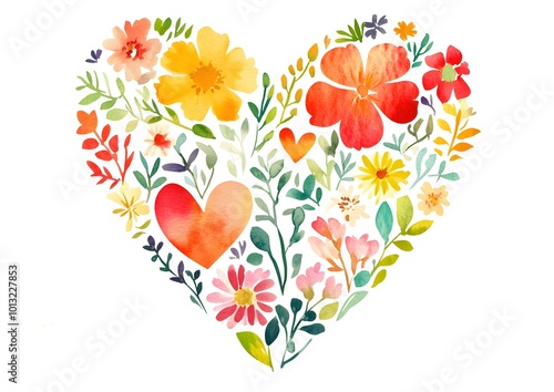 heart with flowers