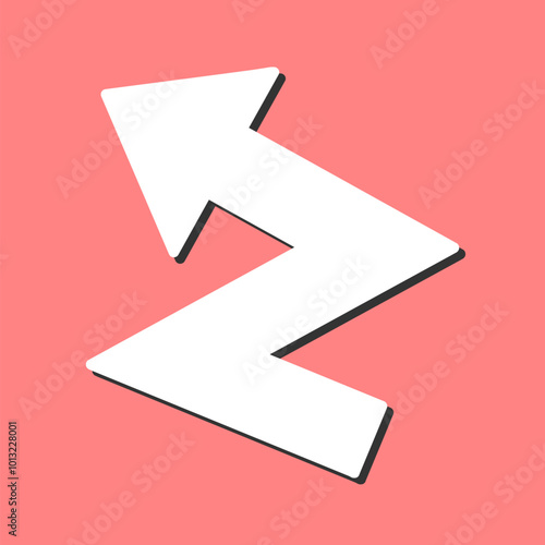 ZigZag Arrow Vector Icon