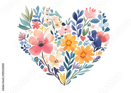 heart made of flowers