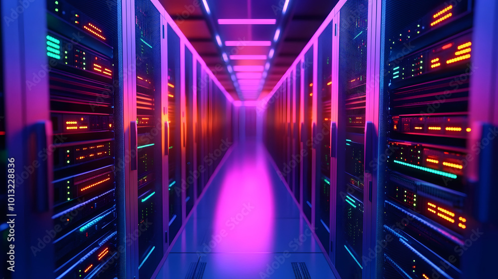 server room in data center full of telecommunication equipment, cloud computing technology concept. server room in data center full of telecommunication equipment, cloud computing technology concept.