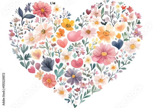 heart made from flowers