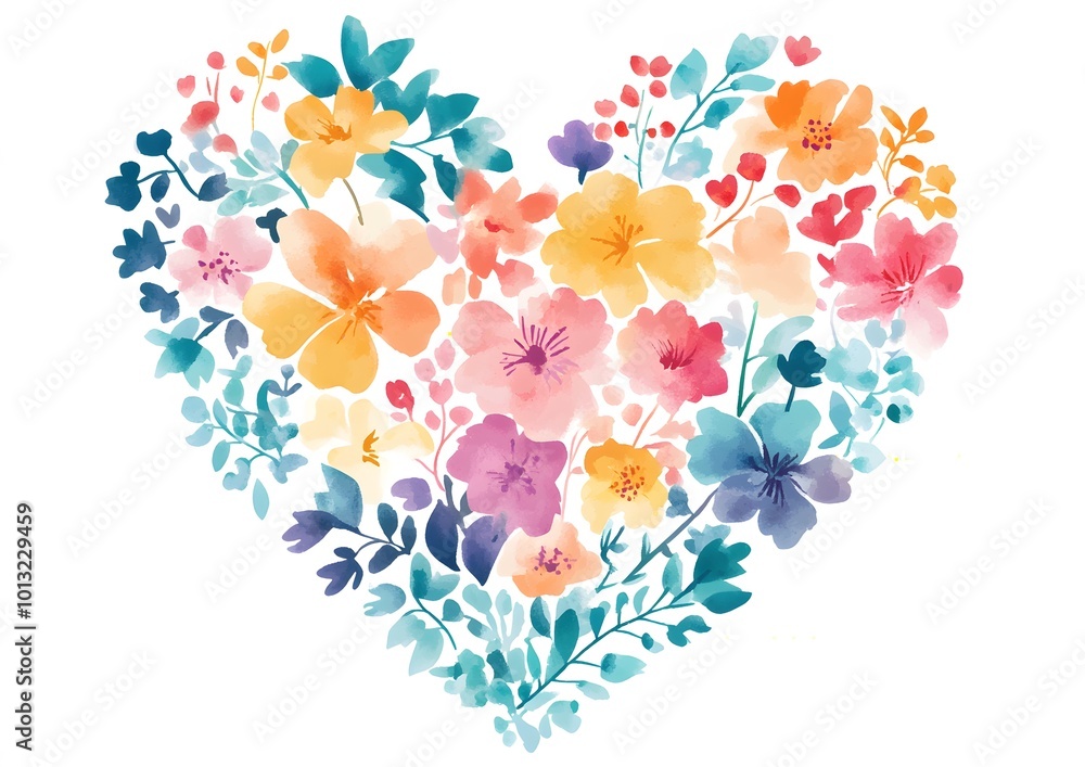 heart made of flowers