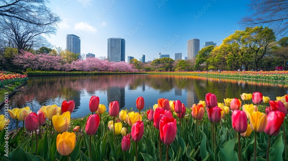 Tulips ablaze in Tokyo Tulips ablaze in Tokyo