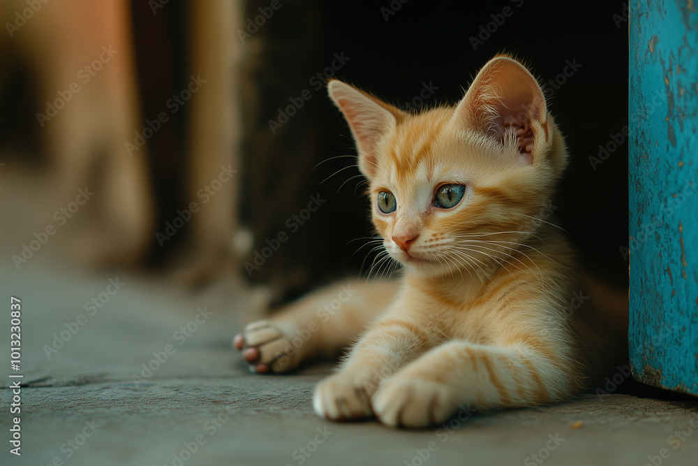 Obraz premium Adorable and Cute Kitten Background