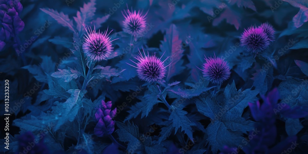 Purple flowers in field