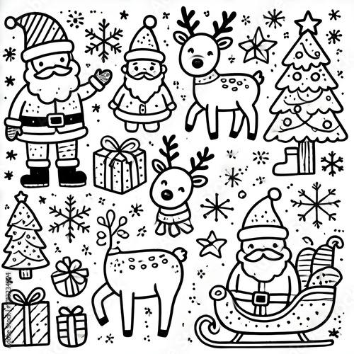 Wallpaper Mural Christmas-themed coloring page for kids Torontodigital.ca
