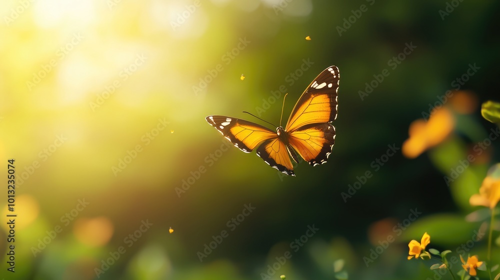 Fototapeta premium Butterfly in Flight Captured in Stunning Realism