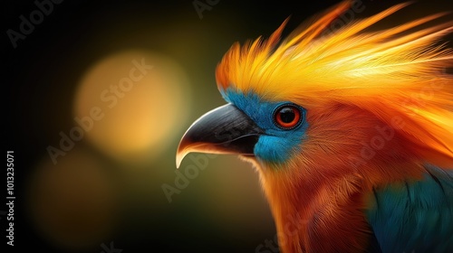 Vibrant Bird of Paradise Portrait in Hyper Realism