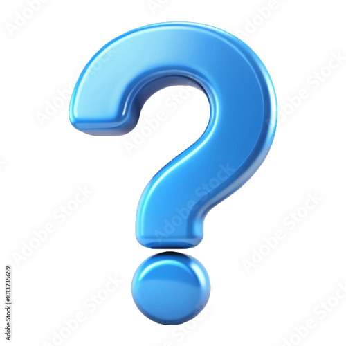 A question mark 3d icon cartoon style isolated on a transparent background