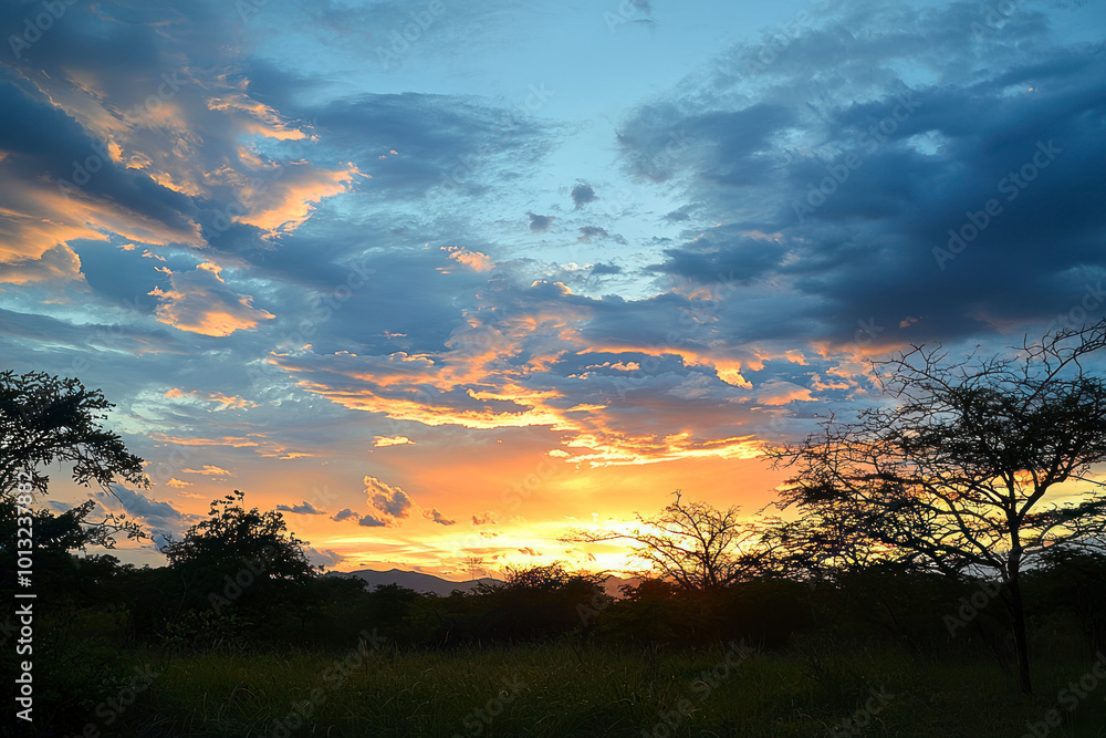 A Breathtaking scene of a beautiful sunset with a colorful sky. A Breathtaking scene of a beautiful sunset with a colorful sky.