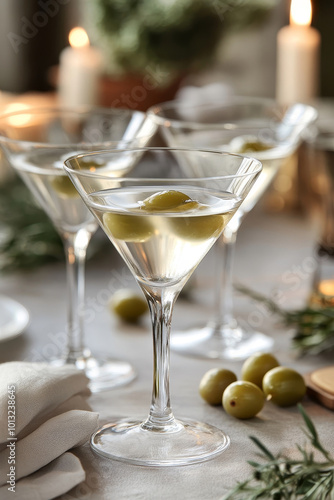 Wallpaper Mural Martini glass with olives on the table Torontodigital.ca