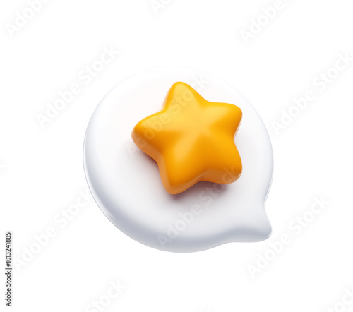 Star bubble feedback rating review icon 3d illustration background