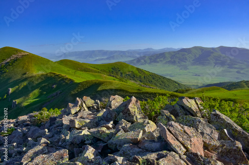 andesite rocks on the summit of Mountain Arailer (Aragatsotn province, Armenia) photo