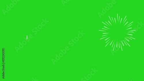 4K Green White Fireworks Christmas, 4K Cartoon Firework Animation, Snowflakes bokeh and fireworks winter background on black, loopable, bsurt star, party 2025