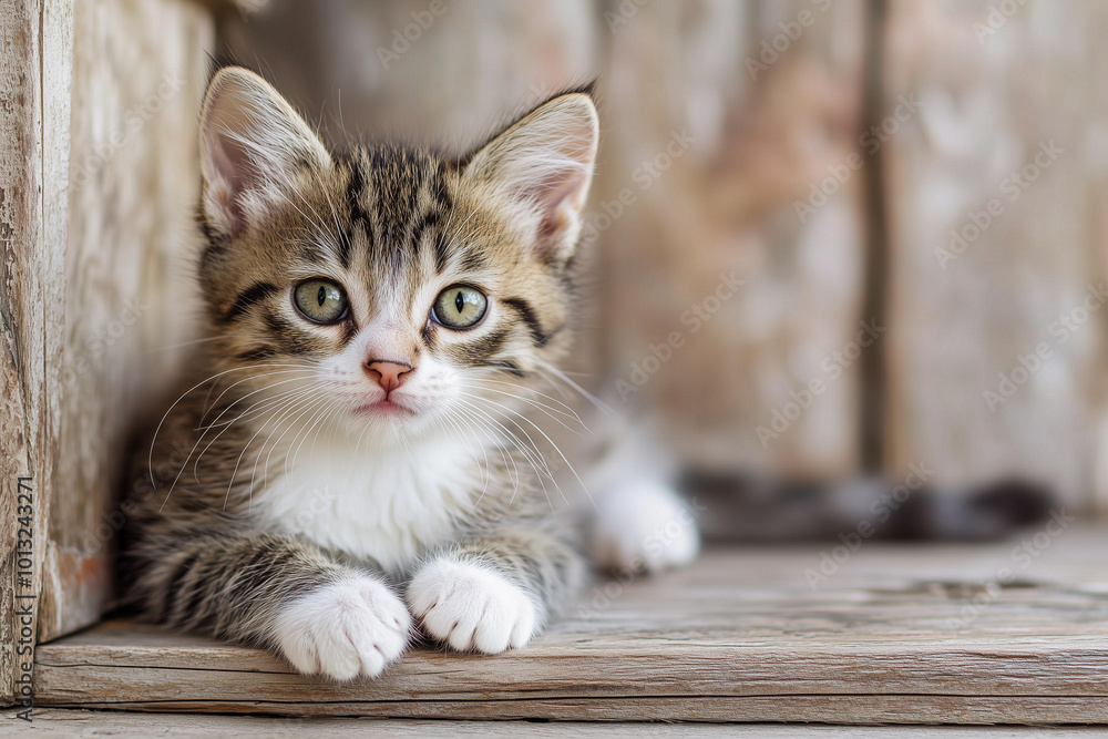 Obraz premium Adorable and Cute Kitten Background