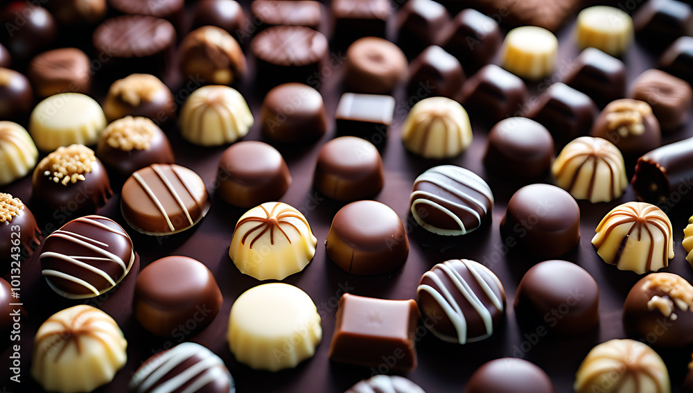 top view assorted chocolate candies creating delicious festive treat top view assorted chocolate candies creating delicious festive treat
