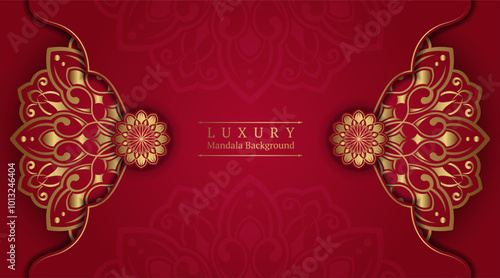 Luxury background with golden mandala ornament